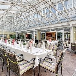 Sala de desayuno en el restaurante Abacus Tierpark-Hotel Fotos
