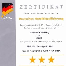 Zertifikat Kienberg Gasthof Fotos
