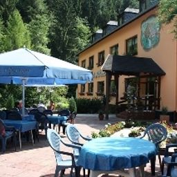 Terrasse Albachmühle Waldhotel Landgasthof Fotos
