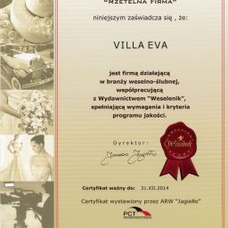 Zertifikat Villa Eva Fotos