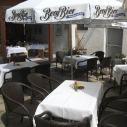 Terrasse Hirsch Gasthof Landhotel Fotos