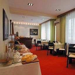 Frühstücksraum im Restaurant Panorama Fotos